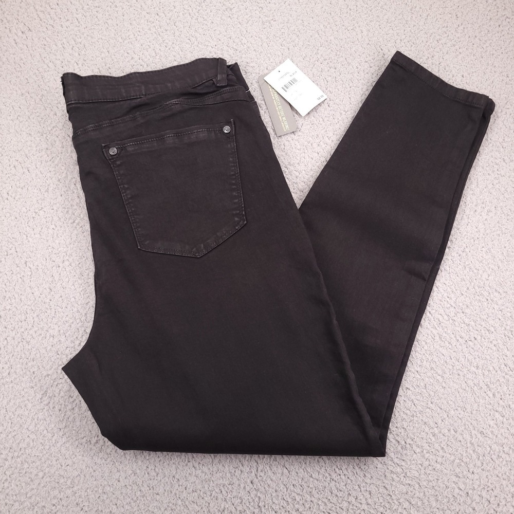 WIT & WISDOM Jeans Size 14 High Rise Skinny Ankle Black Stretch Denim NEW